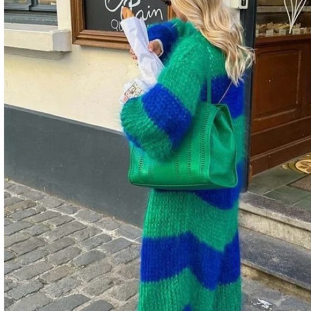Blue & Green striped sweater